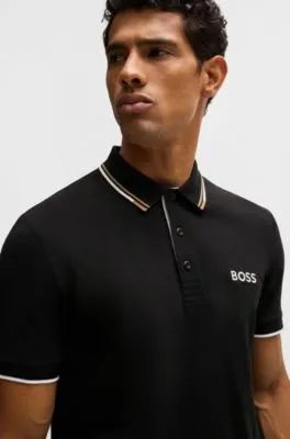 Polo shirt with contrast logos