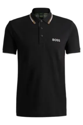 Polo shirt with contrast logos