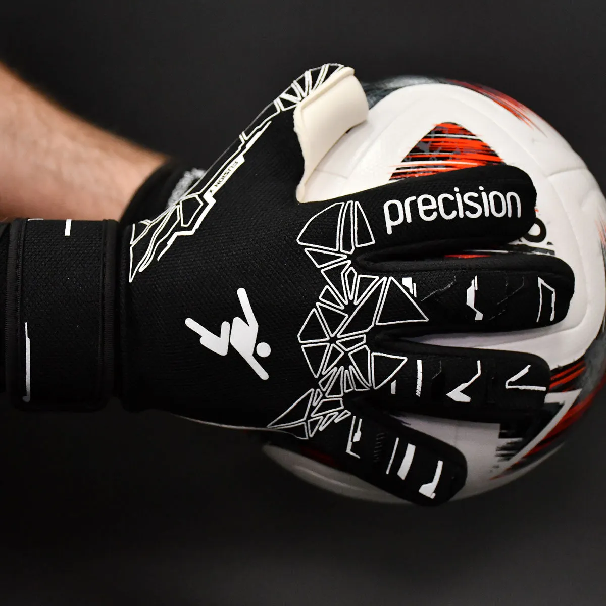 Precision Training Fusion X Pro Lite Giga Goalkeeper Gloves - Adult - Black/White