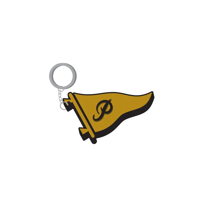 Primitive Skateboard Pennant 3D Rubber Keychain Gold