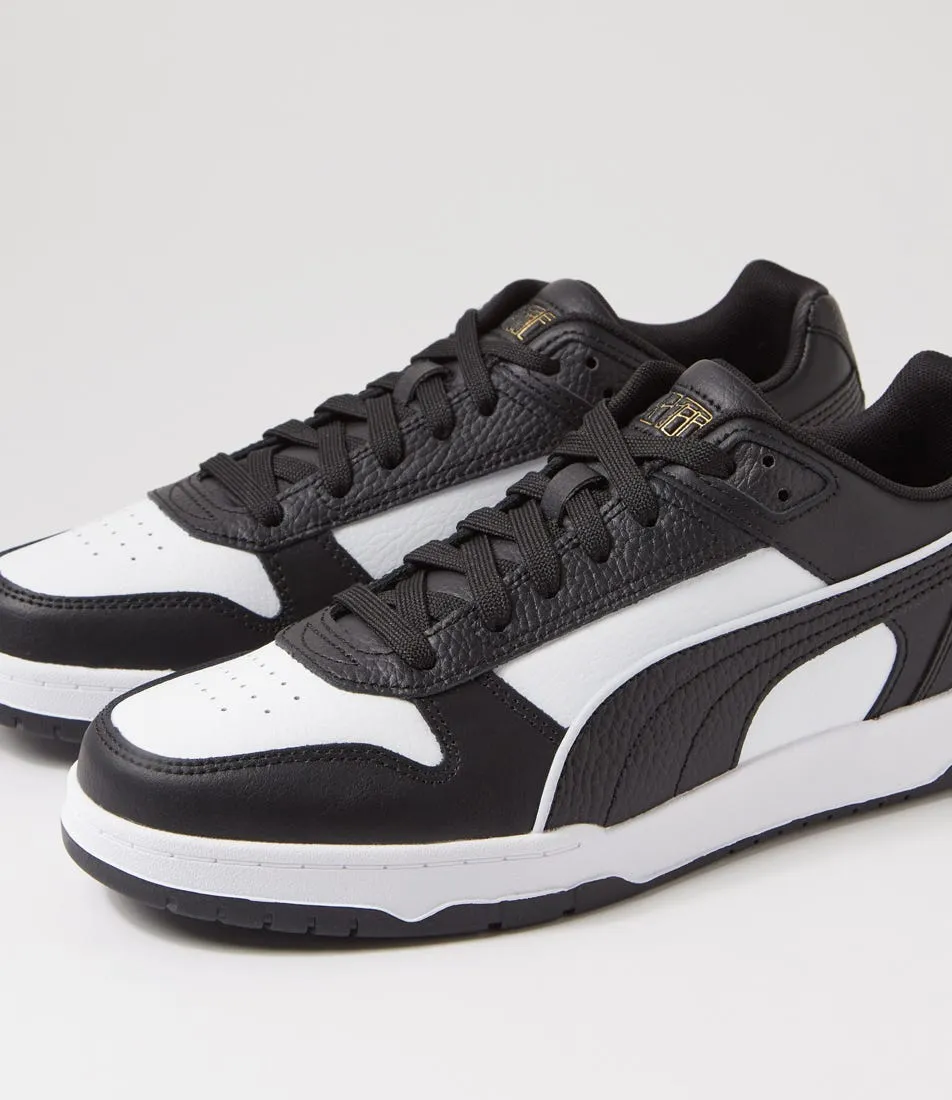 PUMA 386373 Rbd Game Low M Black White Gold Sneakers