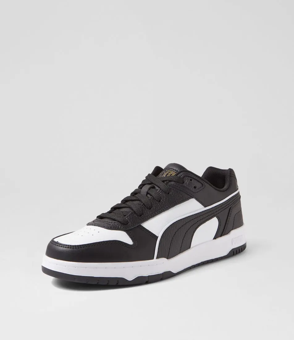 PUMA 386373 Rbd Game Low M Black White Gold Sneakers