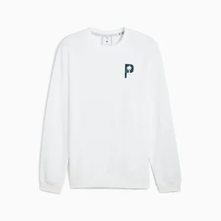 PUMA x PALM TREE CREW Glitch Graphic Men's Crew Top | White Glow | PUMA New Arrivals | PUMA 