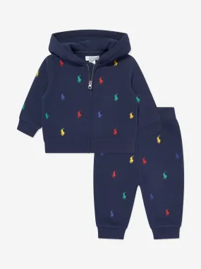 Ralph Lauren Baby Boys Multi Logo Tracksuit in Navy