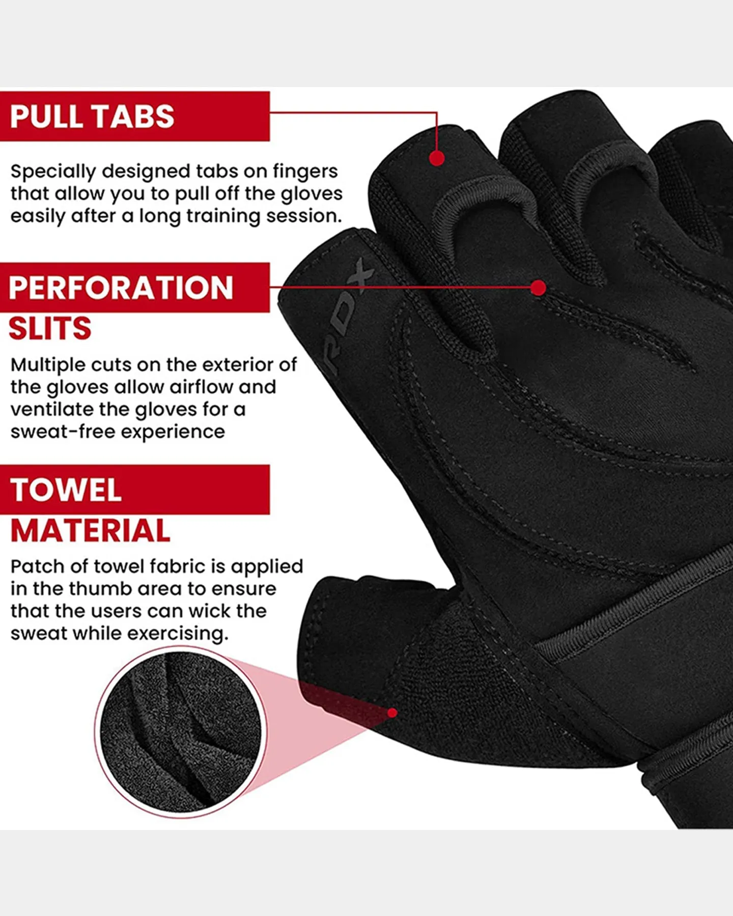 RDX Sports L4 Open Finger Weightlifting Gym Gloves