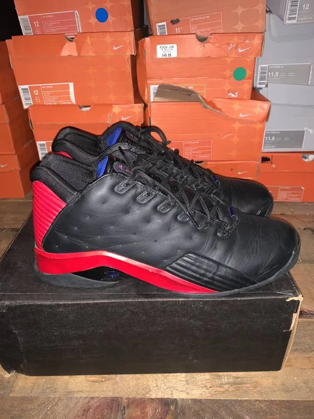 REEBOK ANSWER 7 MID BLACK RED SIZE 12