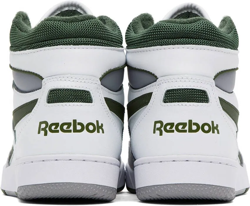 Reebok Classics White & Green BB 4000 II Mid Sneakers