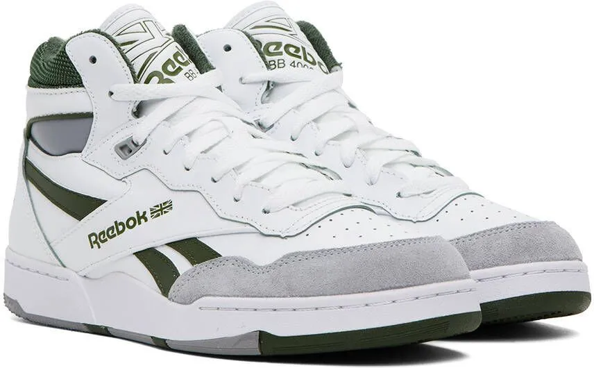 Reebok Classics White & Green BB 4000 II Mid Sneakers