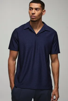 Regular Fit Textured Revere Polo