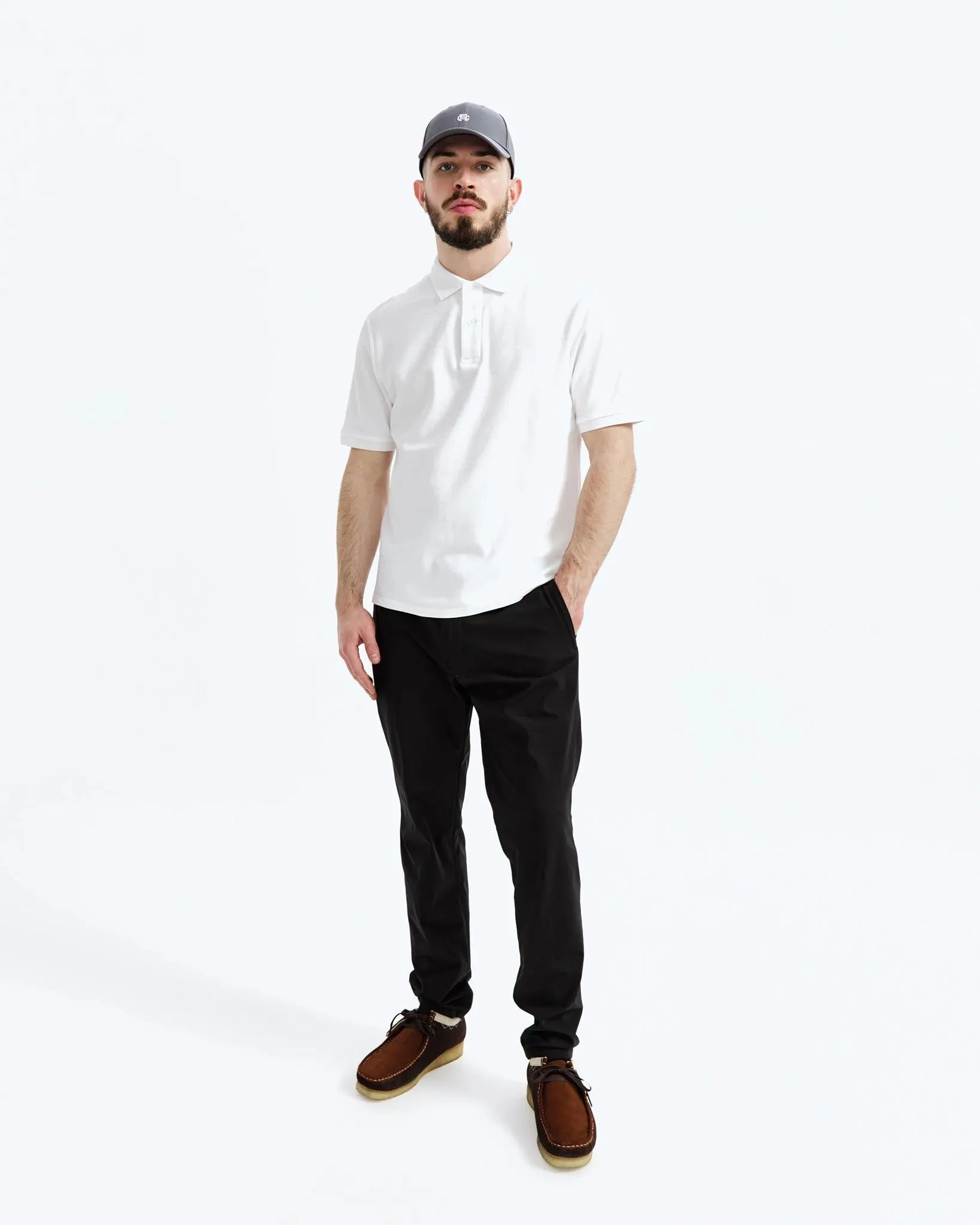 Reigning Champ   Classic Pique Polo White