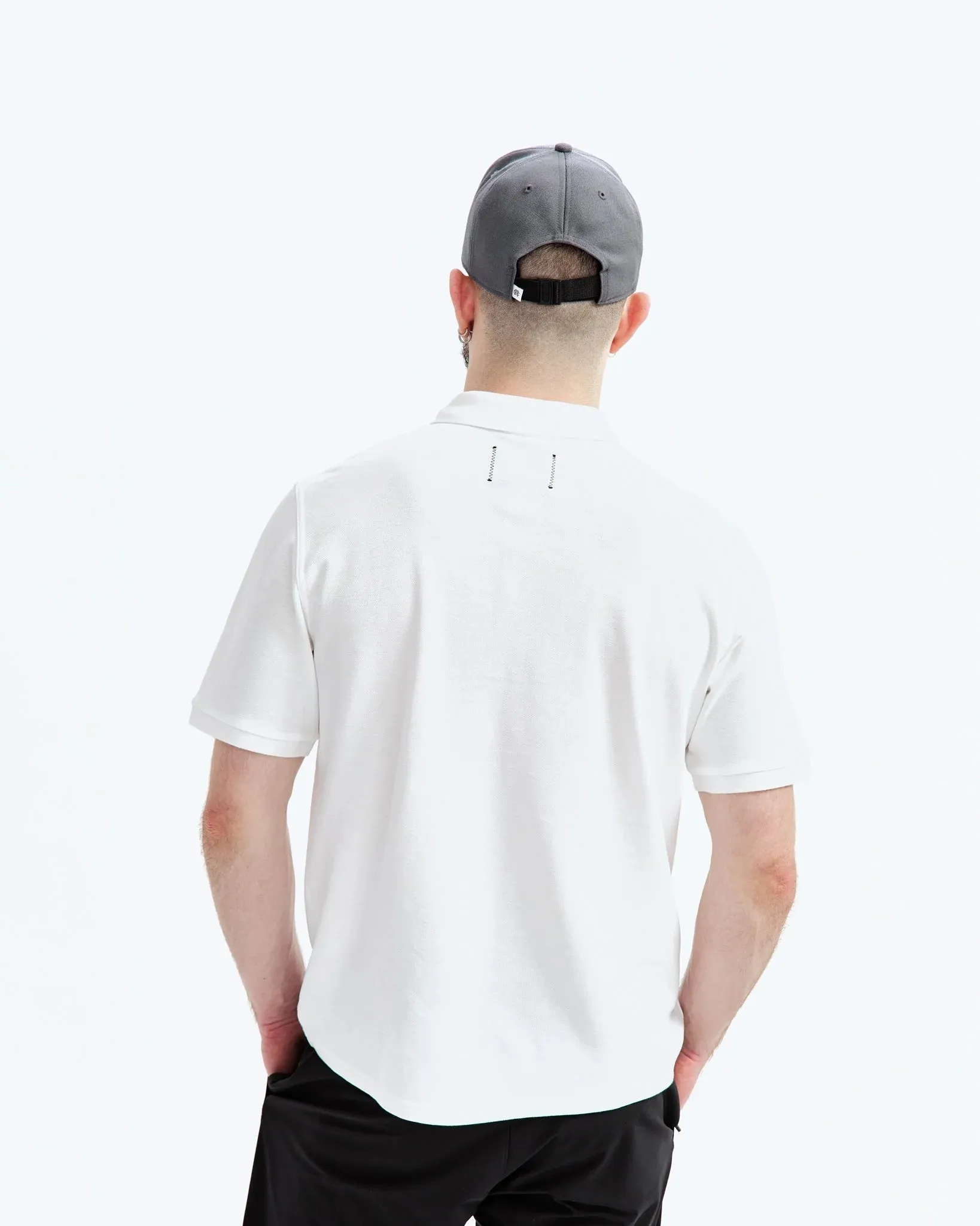 Reigning Champ   Classic Pique Polo White