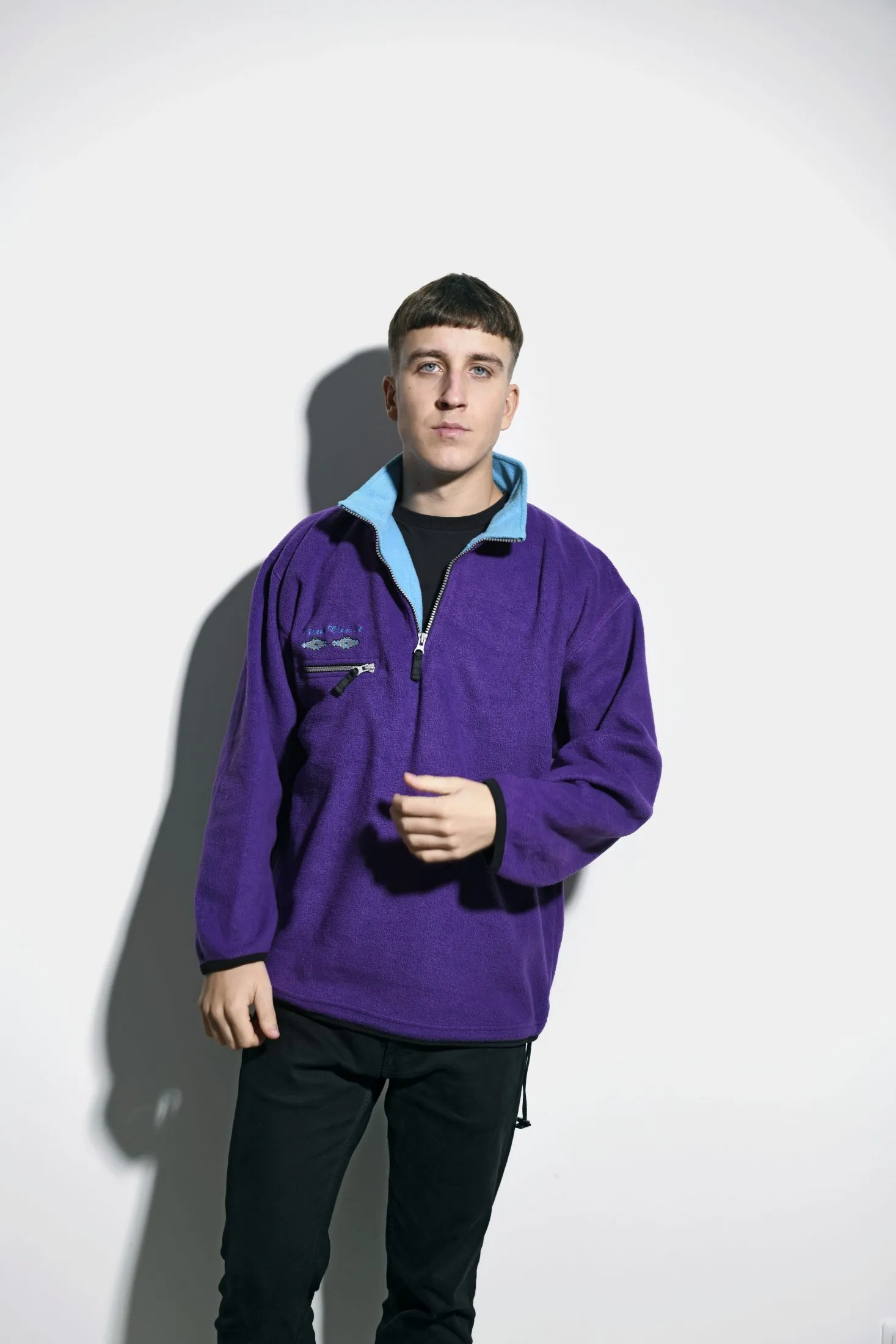 Retro 80s ski fleece purple colour