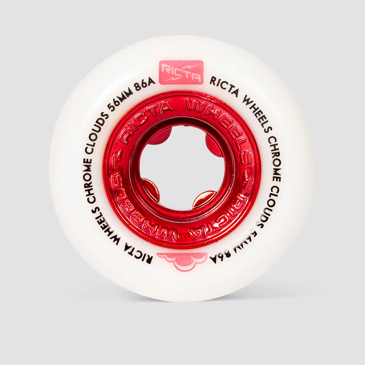 Ricta Chrome Clouds 86a Skateboard Wheels Red 56mm