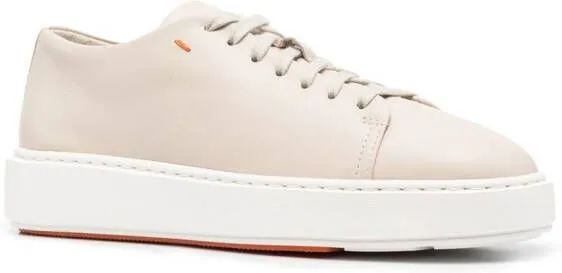 Santoni leather low-top sneakers Neutrals