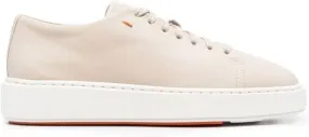 Santoni leather low-top sneakers Neutrals