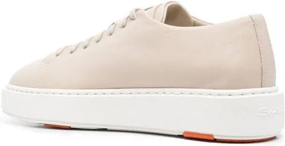 Santoni leather low-top sneakers Neutrals