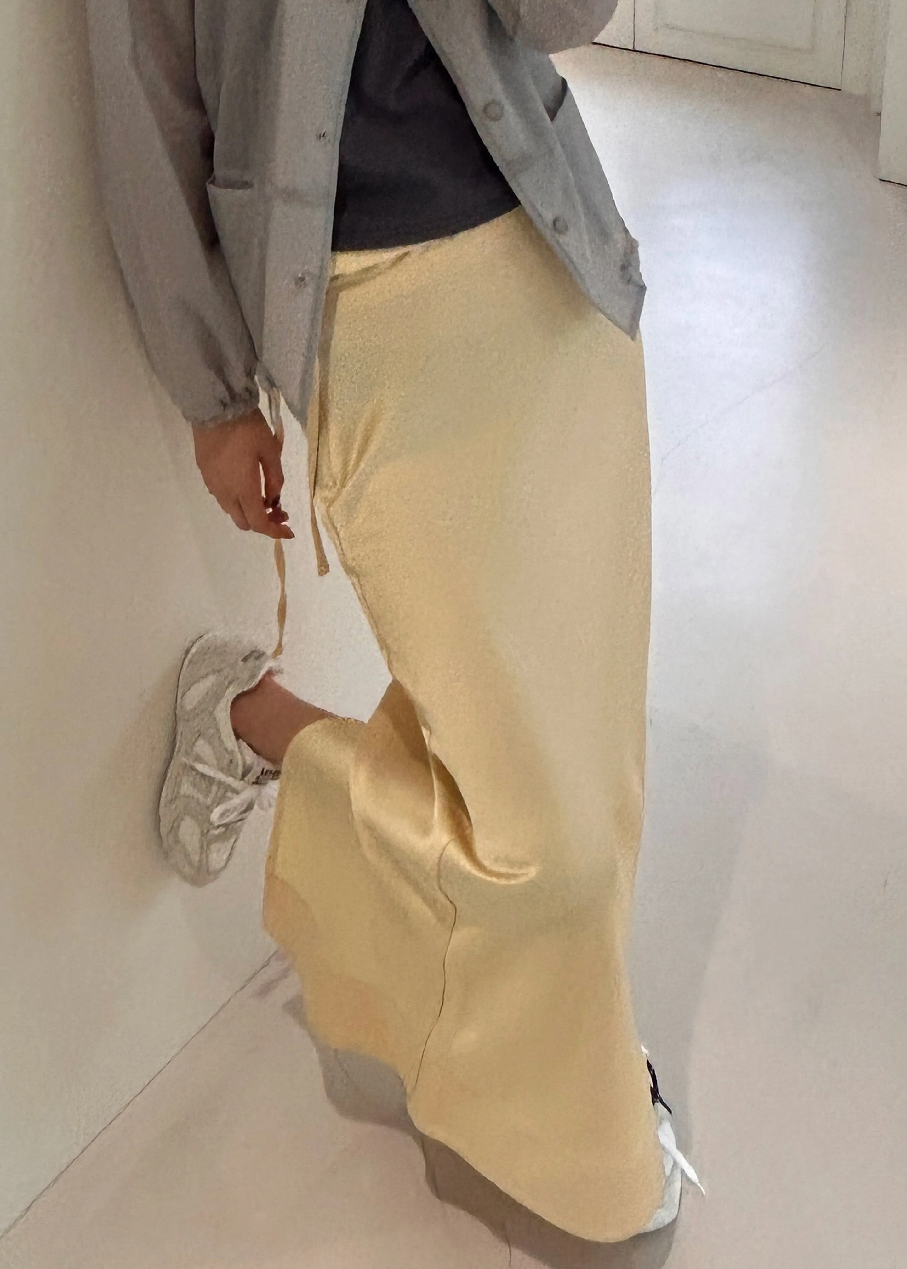 Siovhan Satin Skirt - Yellow