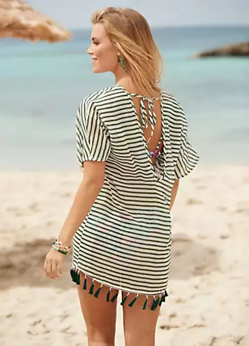 Striped Chiffon Beach Tunic by Venice Beach | Look Again