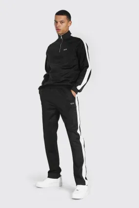 Tall Man Funnel Neck Tricot Tracksuit | boohooMAN UK