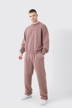 Tall Oversized Boxy Limited Laundered Wash Sweatshirt Tracksuit | boohooMAN UK