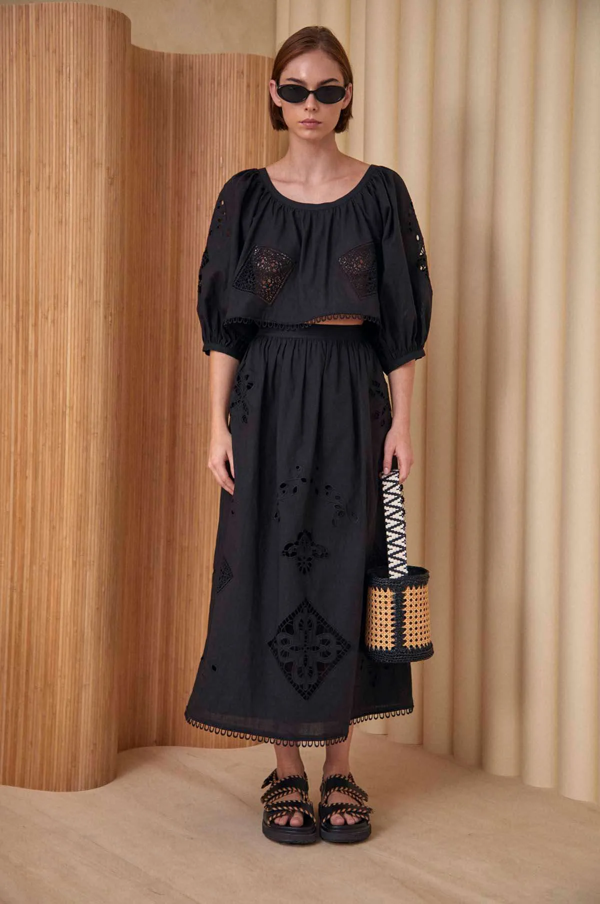 Tanner Skirt Black Eyelet