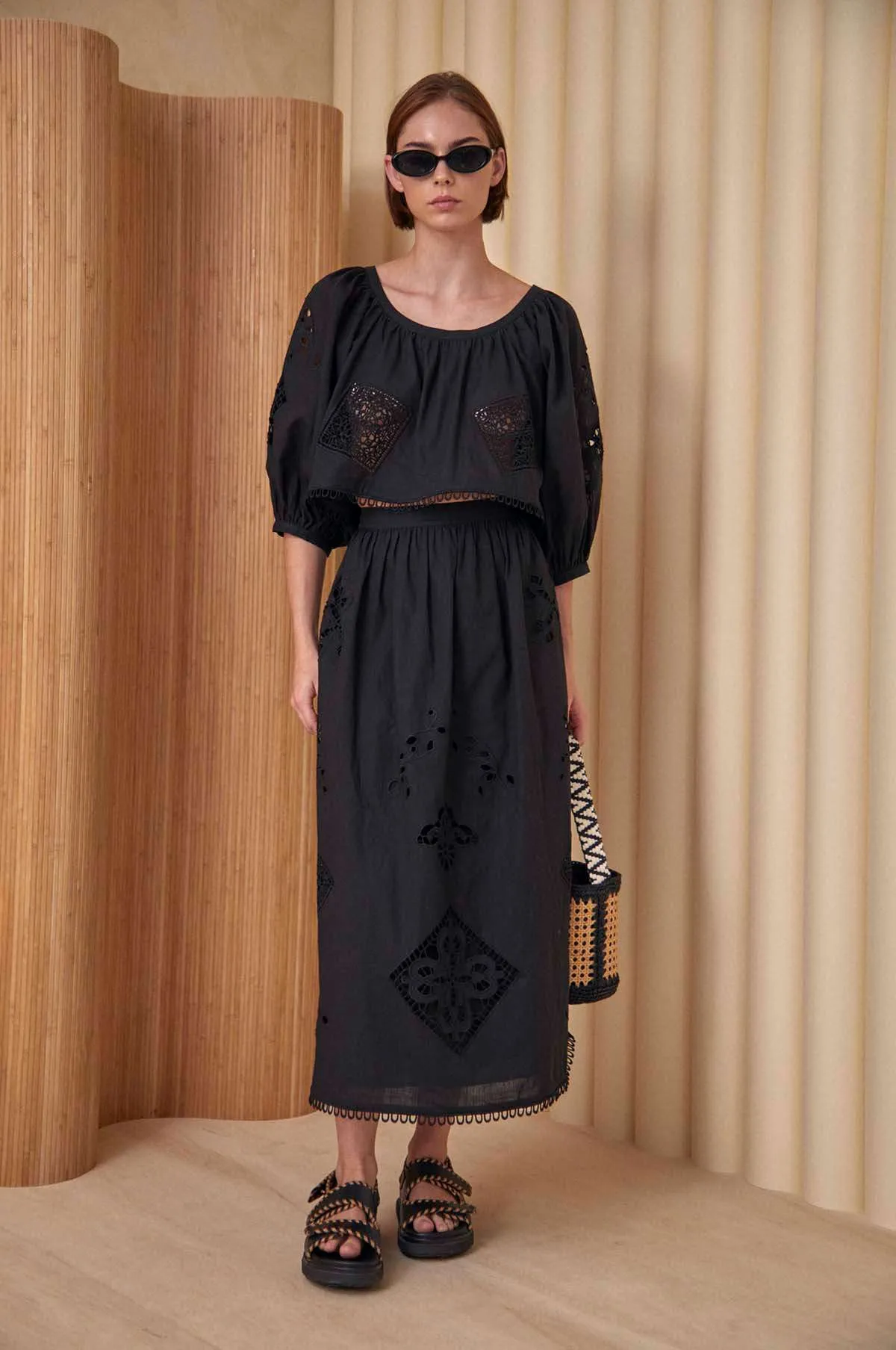 Tanner Skirt Black Eyelet