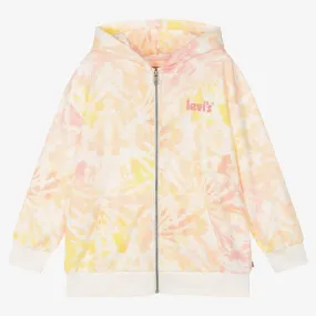 Teen Girls Pink Tie-Dye Zip-Up Hoodie