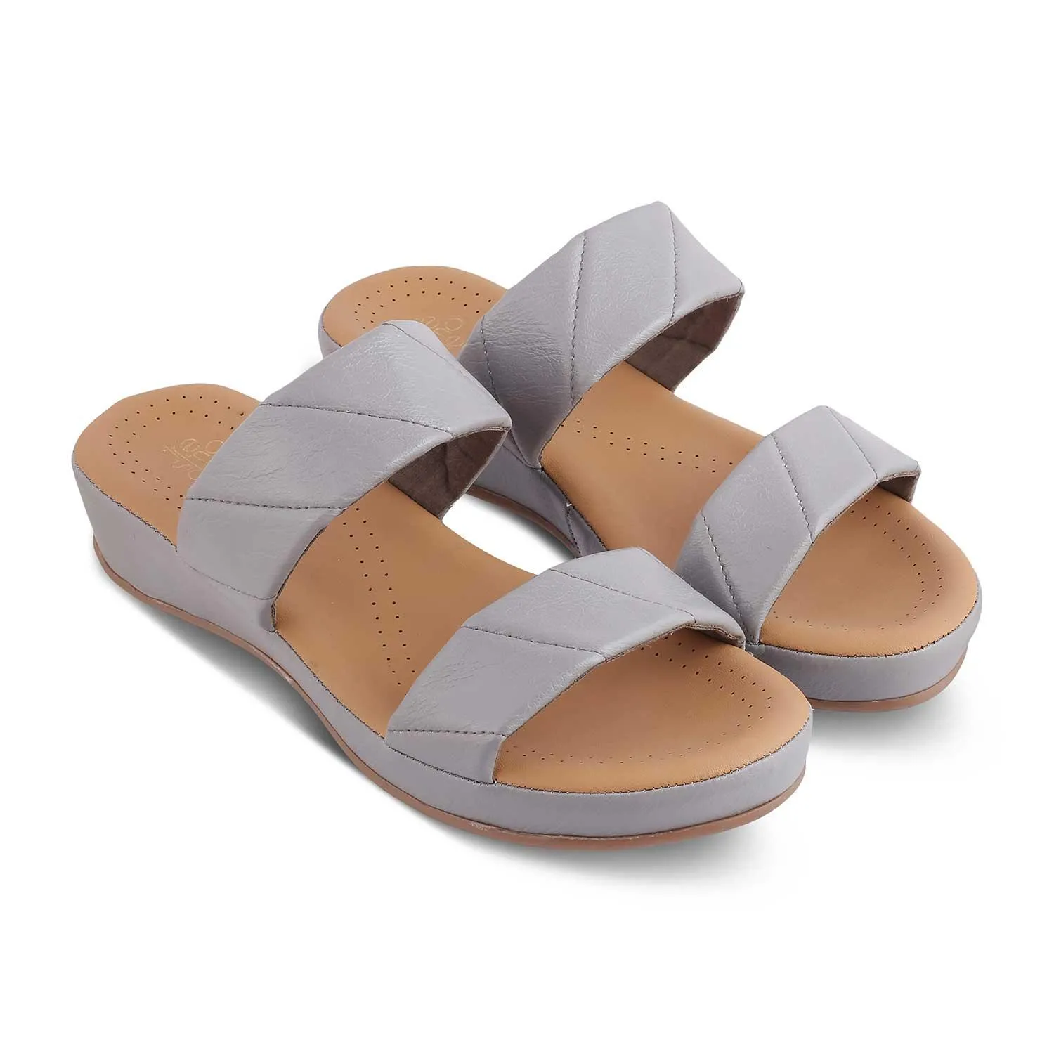 The Vacks Grey Women's Casual Wedge Sandals Tresmode