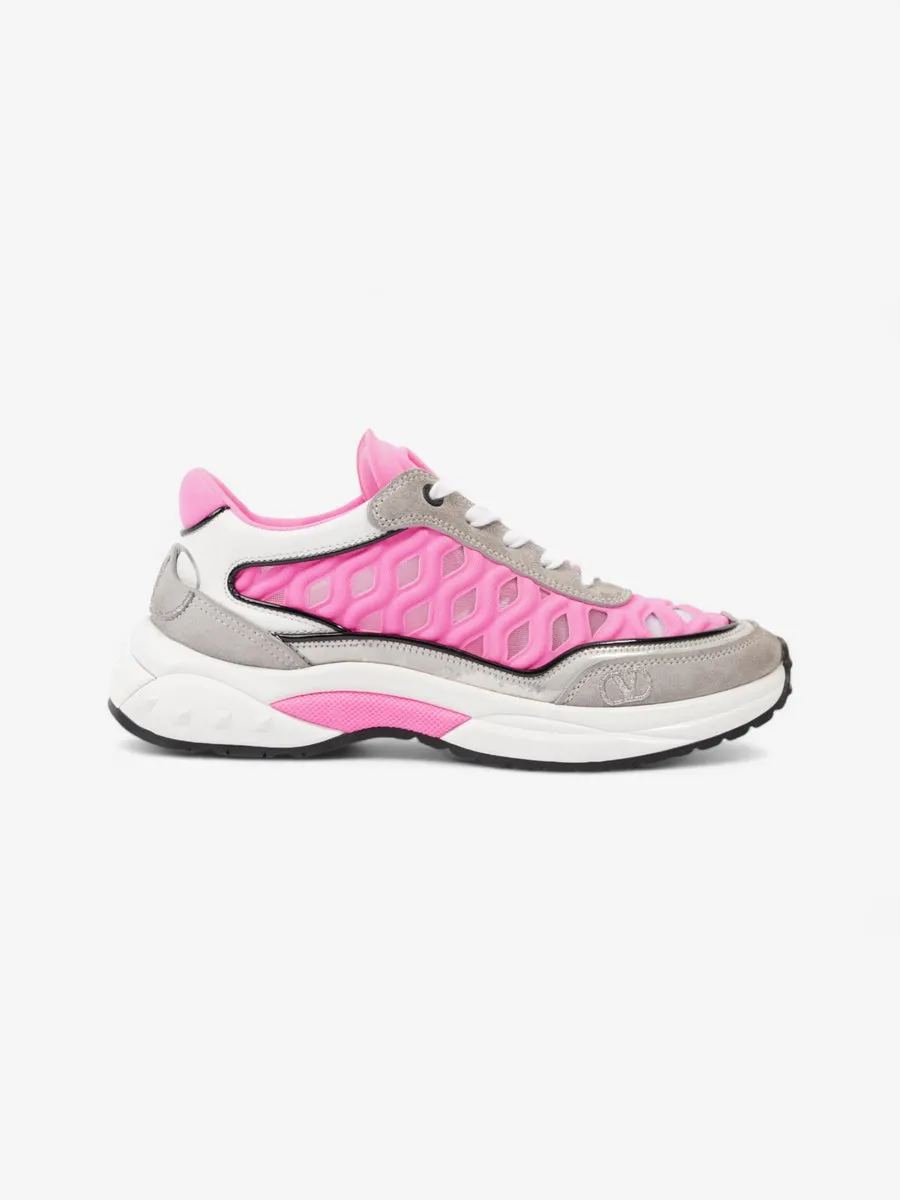 V Logo Sneakers Pink / Grey / White Neoprene EU 36 UK 3