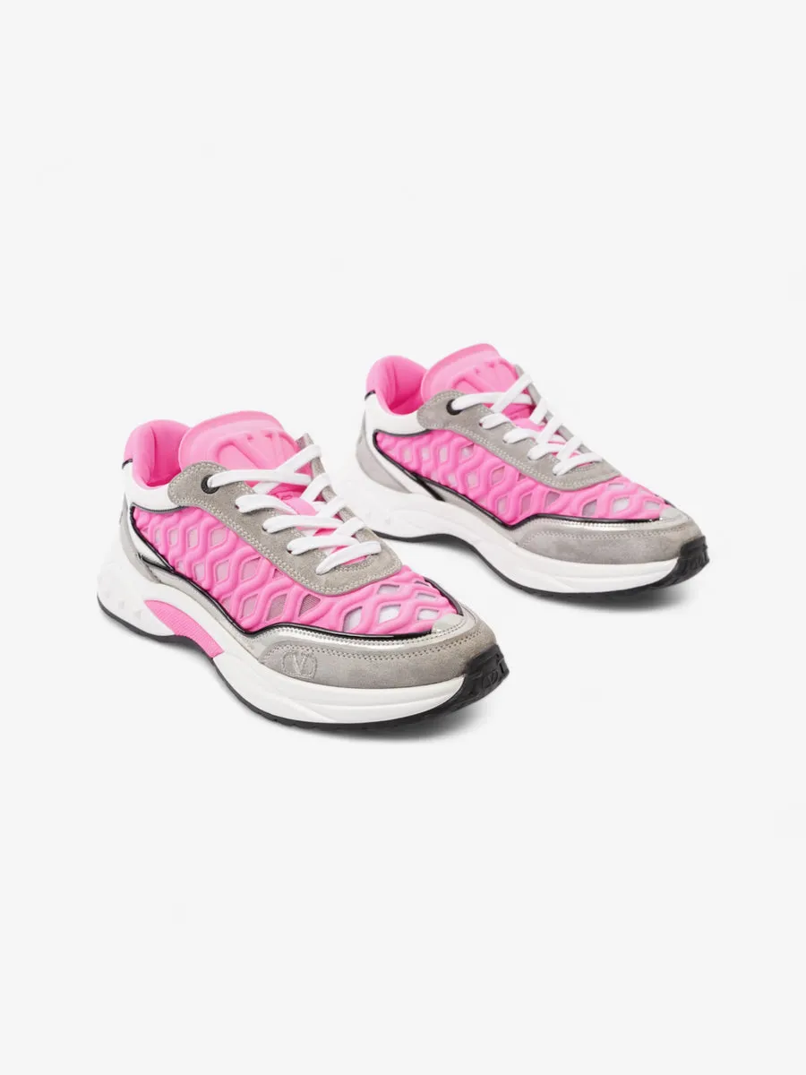 V Logo Sneakers Pink / Grey / White Neoprene EU 36 UK 3