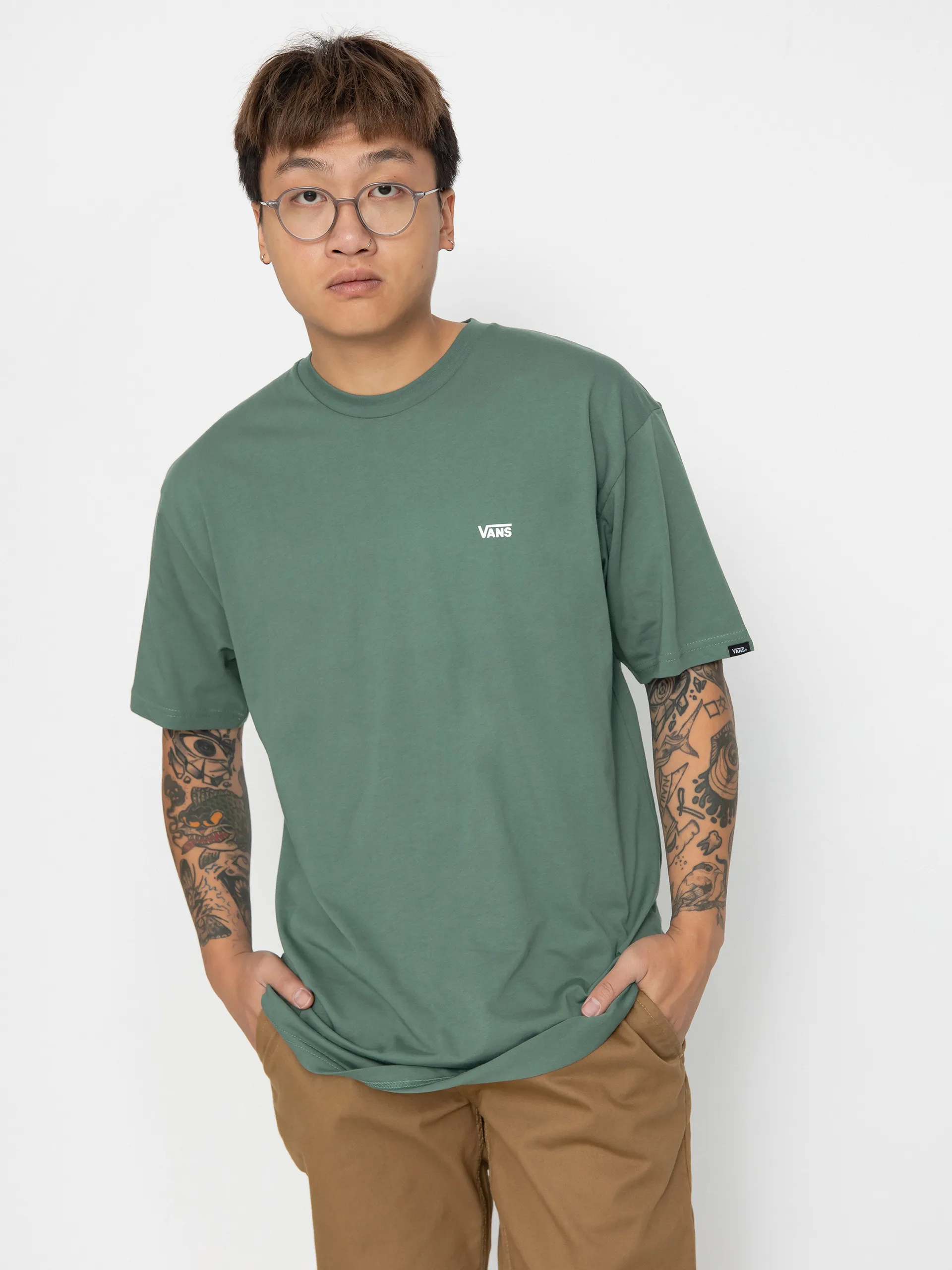 Vans Left Chest Logo T-Shirt (dark forest)