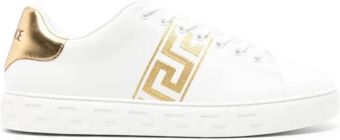 Versace Greca embroidered sneakers White