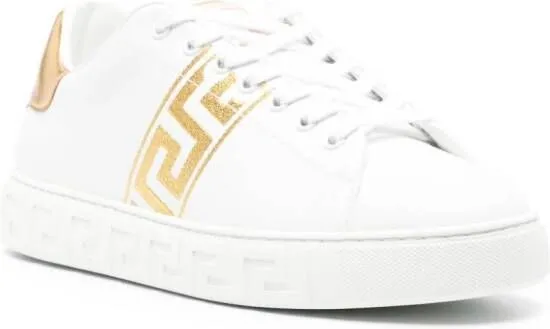 Versace Greca embroidered sneakers White