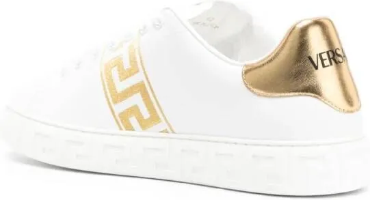 Versace Greca embroidered sneakers White