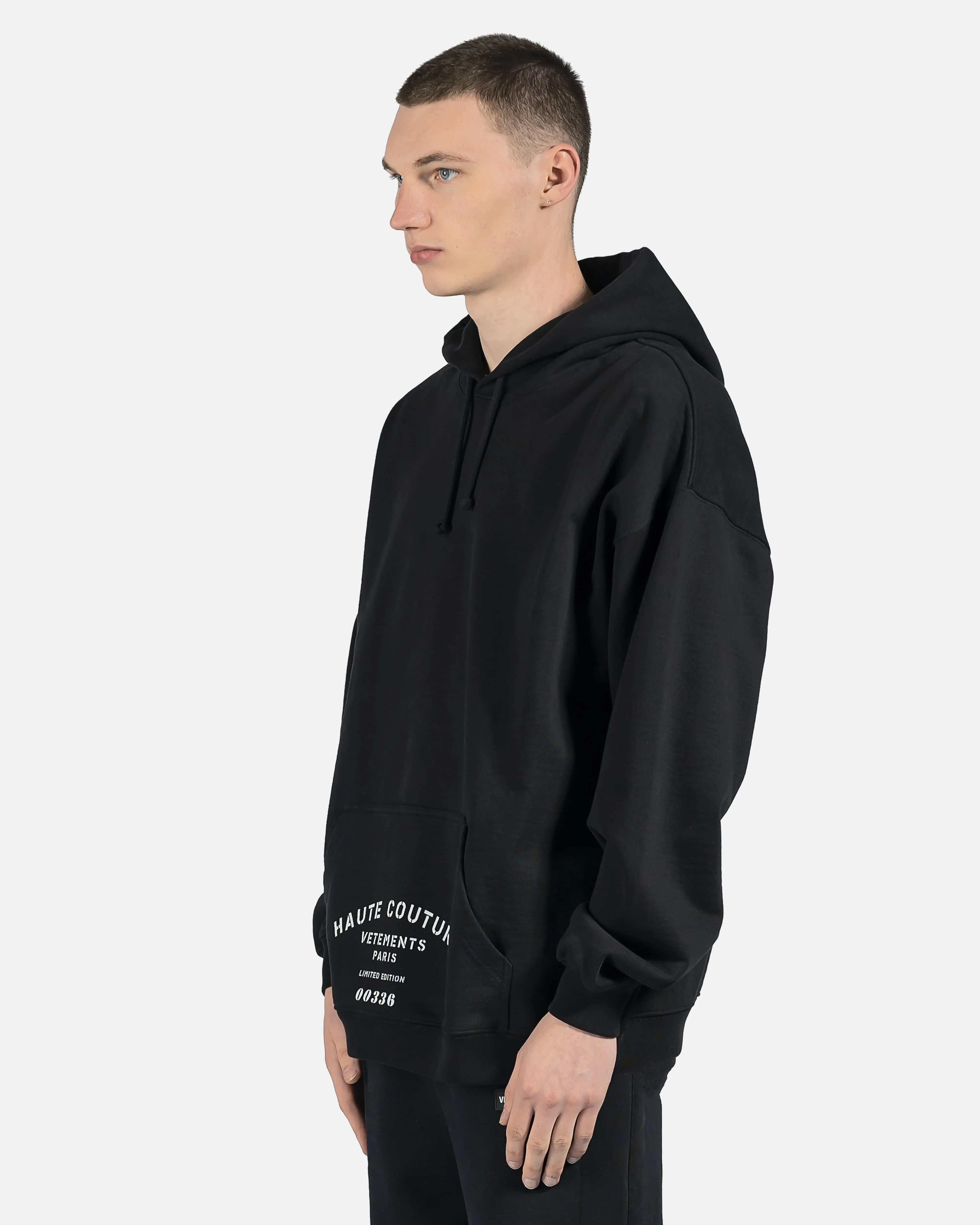 VETEMENTS Maison De Couture Logo Hoodie in Black