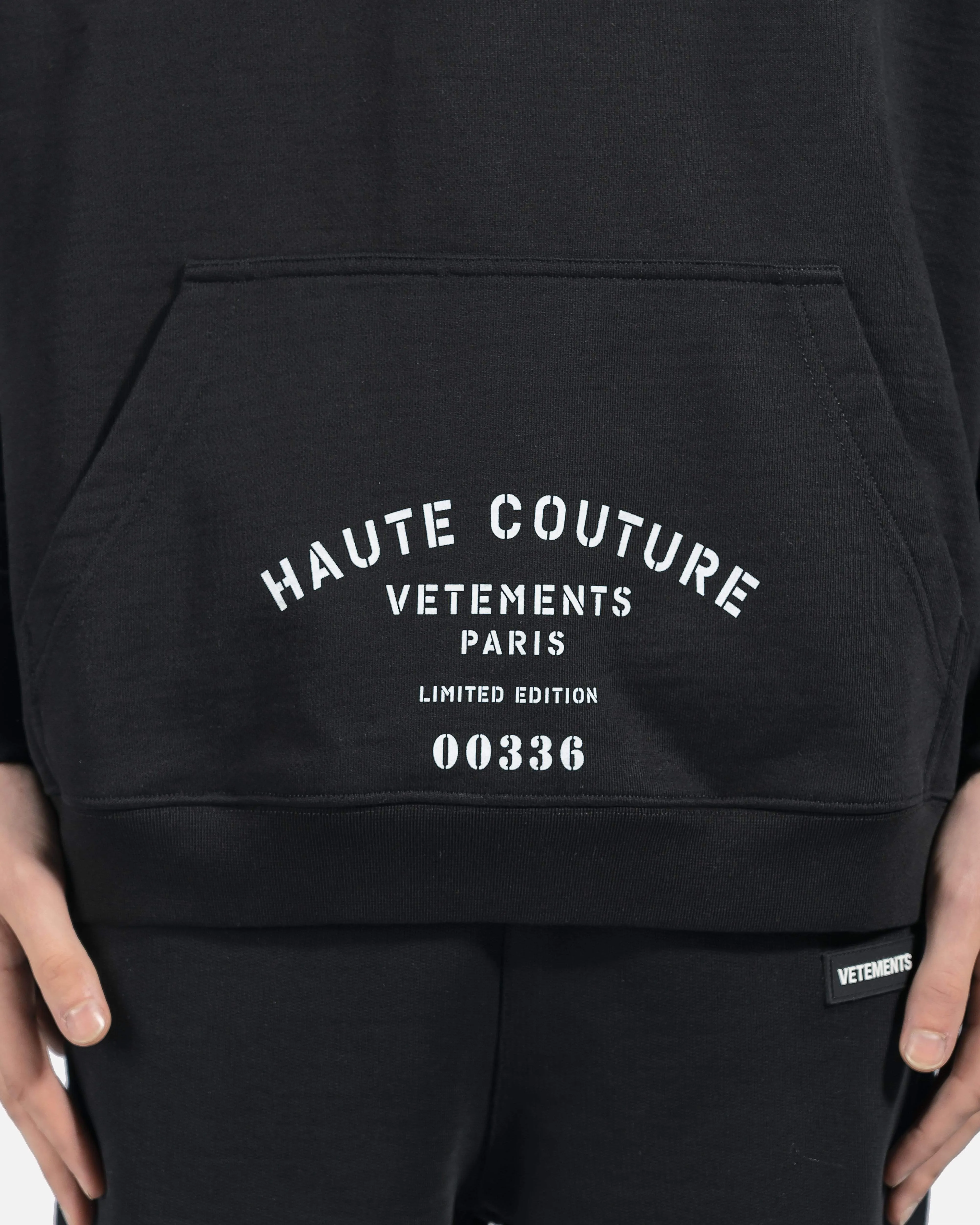 VETEMENTS Maison De Couture Logo Hoodie in Black