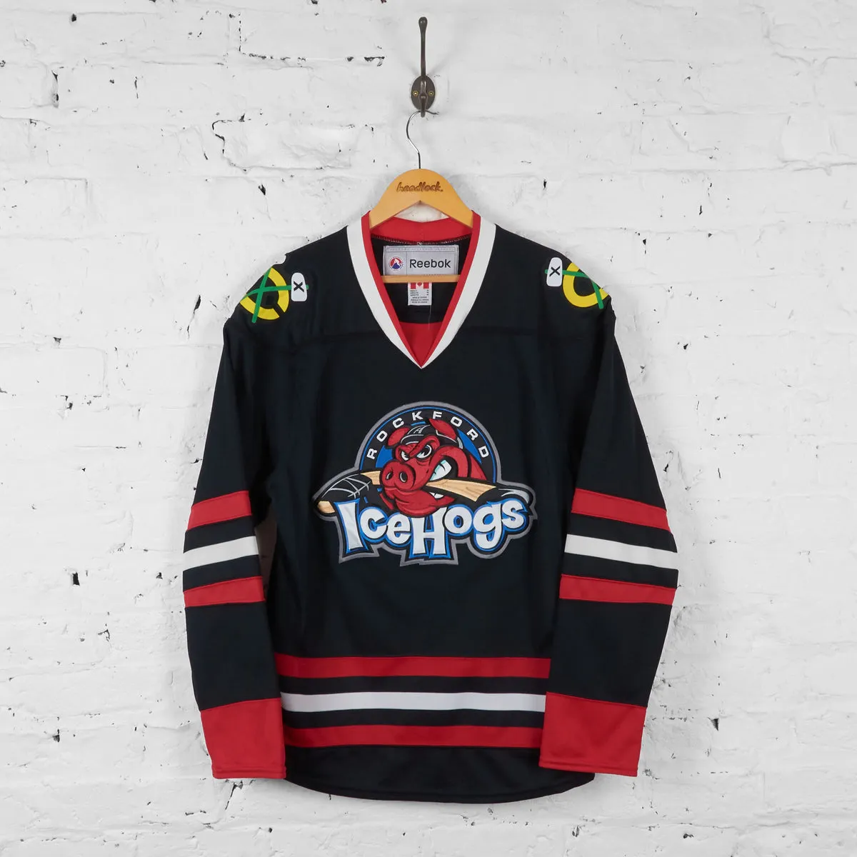 Vintage Reebok Rockford Icehogs NHL Jersey - Black - M