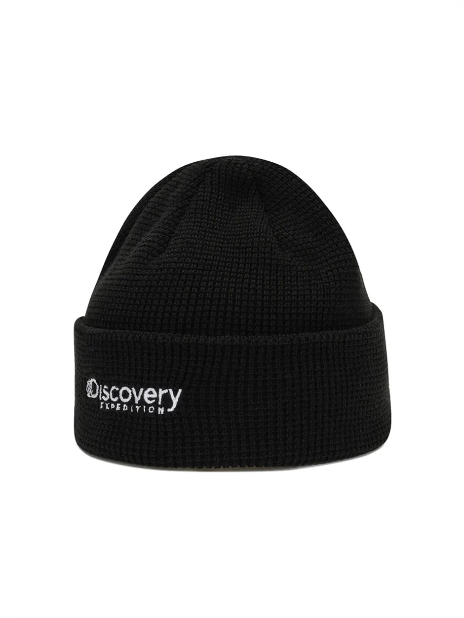 Waffle Long Beanie Black