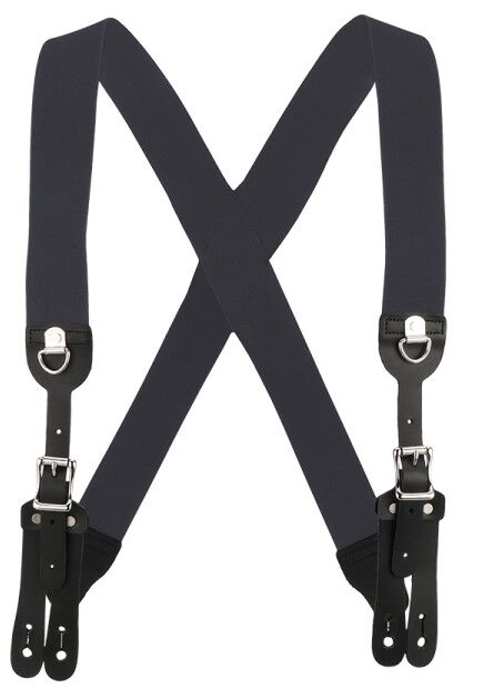 Welch Workwear Men's 2-In X-Back Cinch-Up Button-On Suspender in Black, 54-In