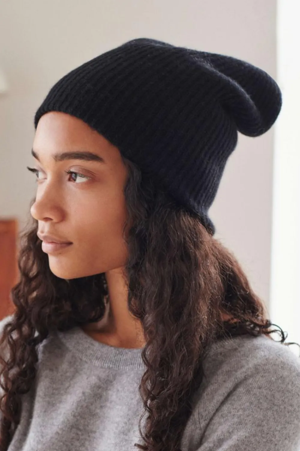 White + Warren Plush Rib Beanie