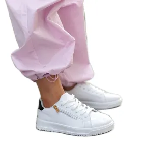 White sneakers with a zipper on the side Shanna