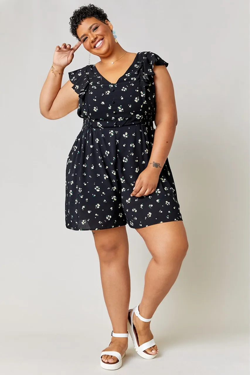 Whitney Button Front Floral Romper