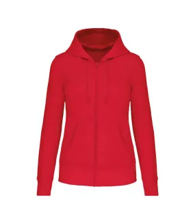 Womens/ladies eco friendly full zip hoodie red Kariban