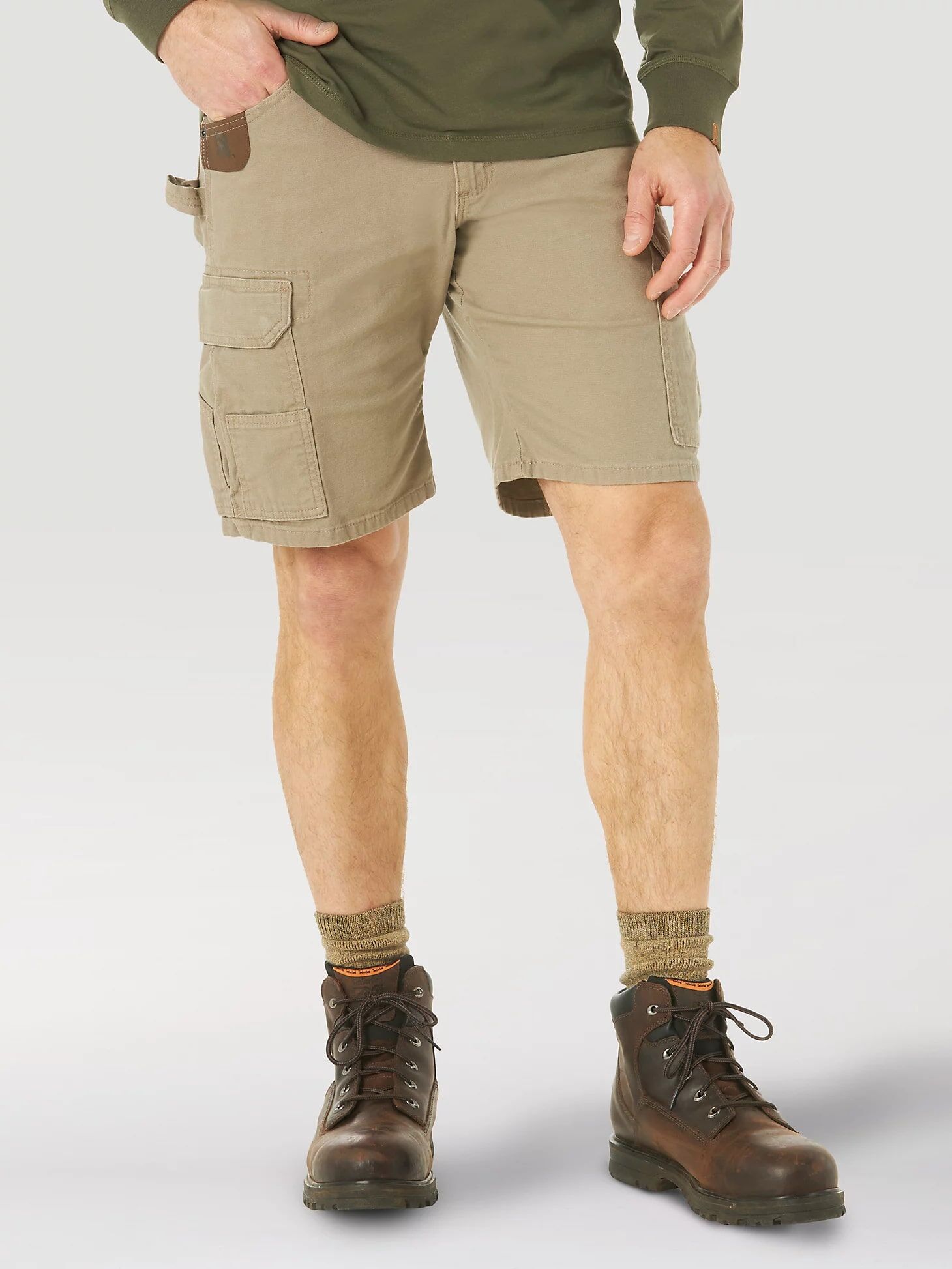 Wrangler Men's Riggs Workwear Stretch Ranger Cargo Short in Dark Khaki