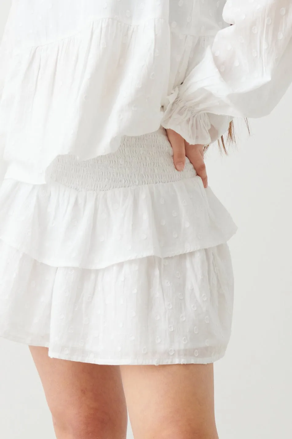 Y dotted frill skirt