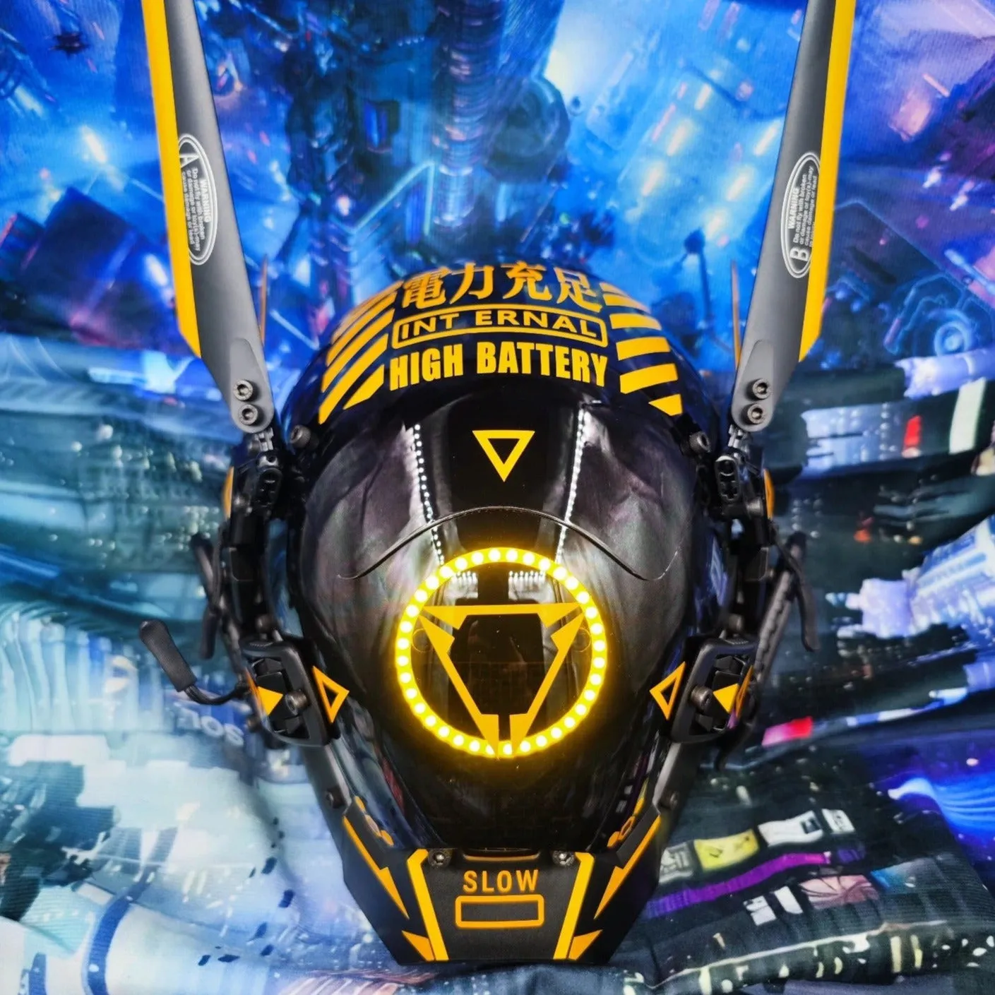 Yellow Cyberpunk Helmet