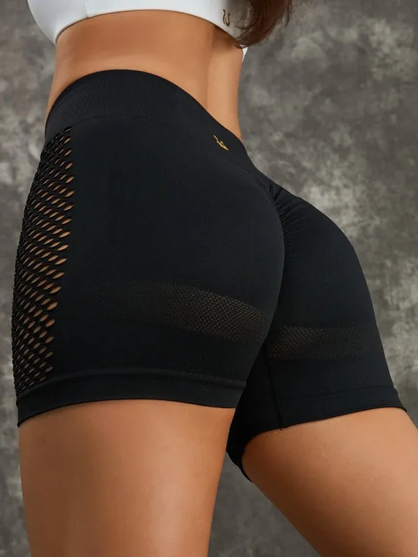 ZASUWA Female Slim Tailoring Strap Net Scrunch Bum Short Tracksuit