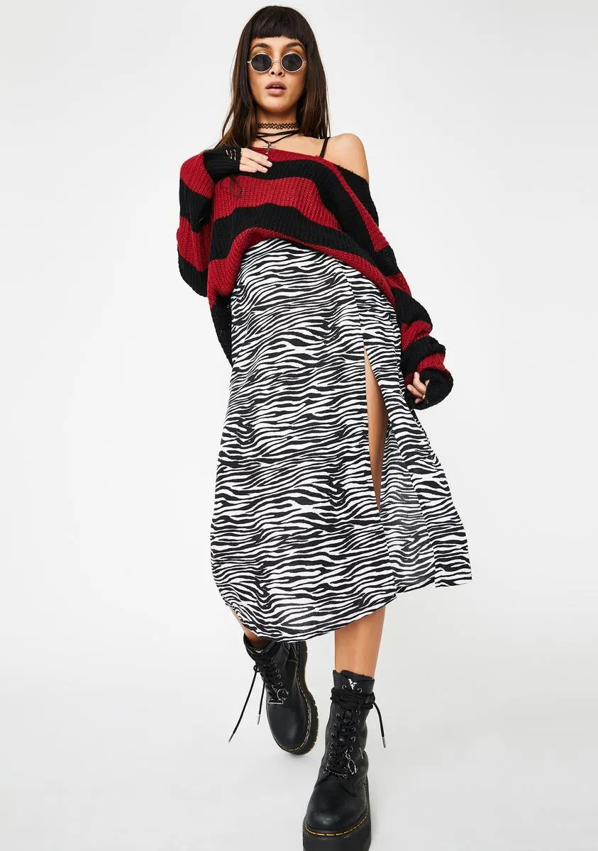 Zebra Saika Skirt-