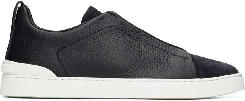 ZEGNA Navy Triple Stitch Sneakers