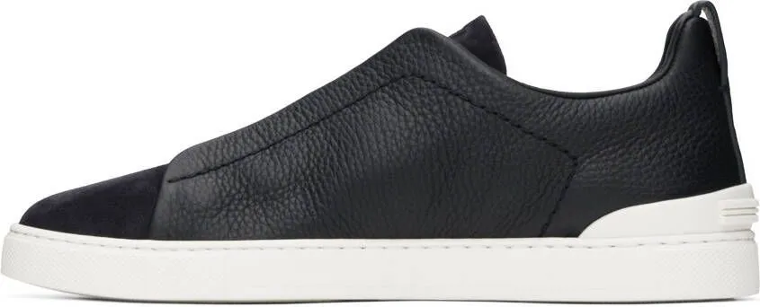 ZEGNA Navy Triple Stitch Sneakers